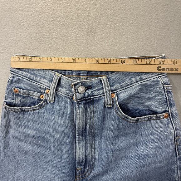 Levis Premium Jeans Women 26 Ribcage Wide Leg High Rise Light Wash 100% Cotton - Picture 6 of 13